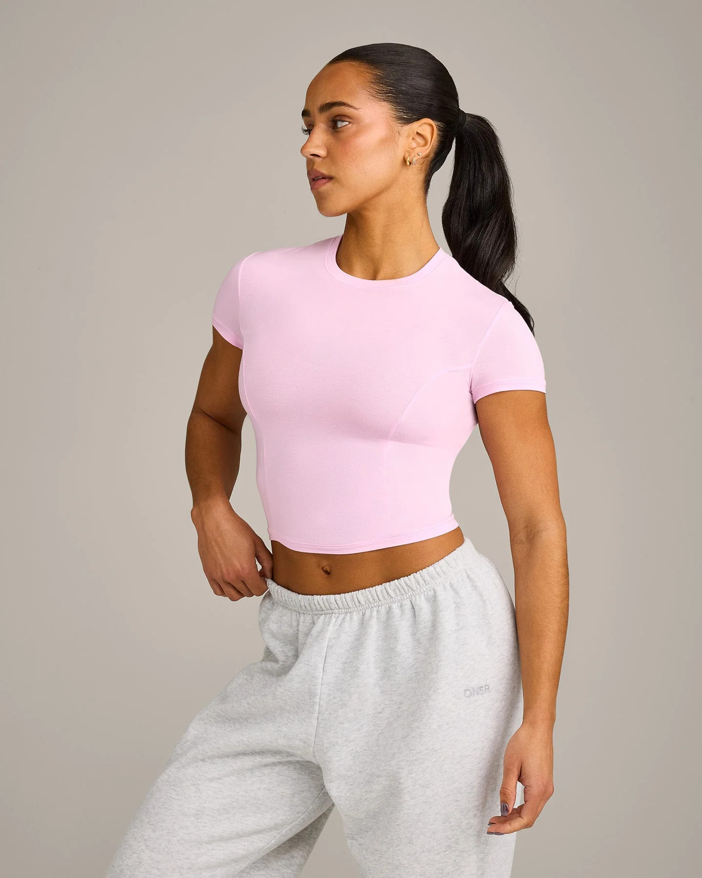 Mellow™ Motion Crew Neck Mid Top 
 Chalk Pink | Oner Active (UK / US)