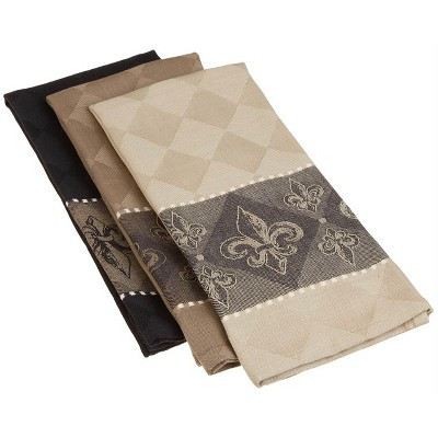 Design Imports Assorted Fleur De Lis Jacquard Dishtowels (Set Of 3) | Target