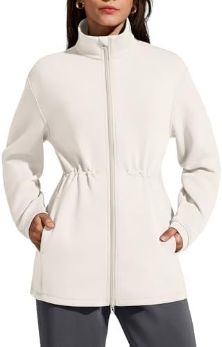 G4Free Smoofit Modal Soft Women's Zip Up Long Jackets Cinch Waist Casual Sweatshirts with Pockets | Amazon (US)