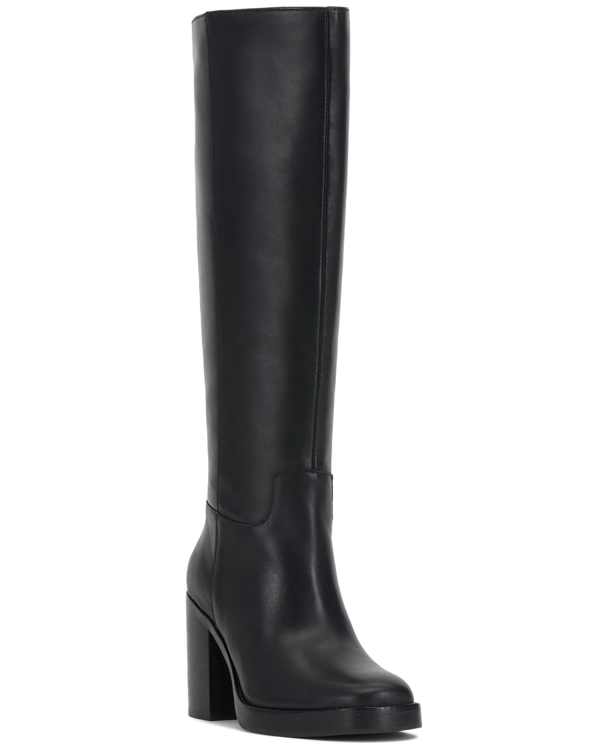 Vince Camuto Women's Gibi Extra-Wide-Calf Platform Knee-High Boots - Black Leather | Macy's
