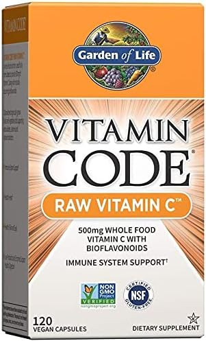 Garden of Life Vitamin C - Vitamin Code Raw Vitamin C - 120 Vegan Capsules, 500mg Whole Food Vita... | Amazon (US)