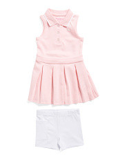 Toddler Girls Collar Pleated Dress And Bike Shorts Set | Toddler Girl Dresses | Marshalls | Marshalls