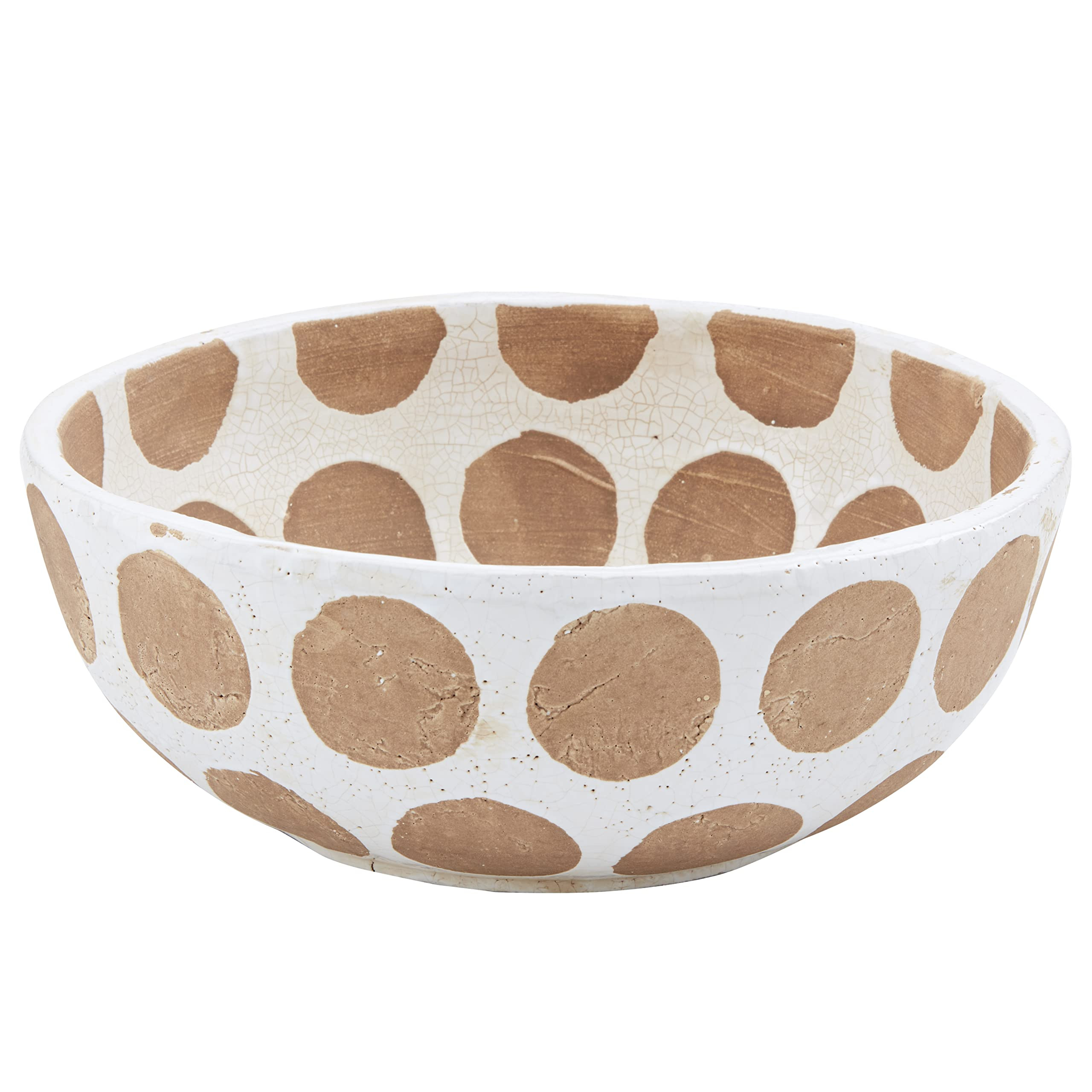 Mud Pie White Terracotta Bowls, Large, 4 1/2" X 12" Dia | Amazon (US)