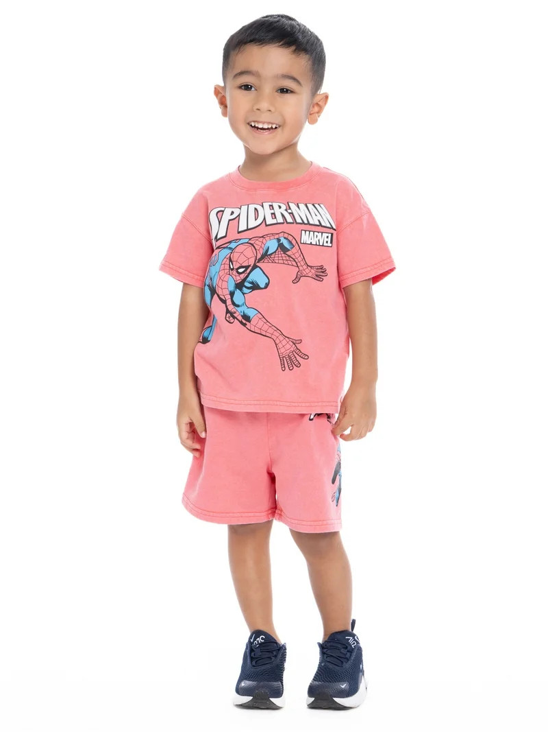 Spider-Man Toddler Boys Graphic Tee and Shorts Set, 2-Piece, Sizes 12M-5T | Walmart (US)