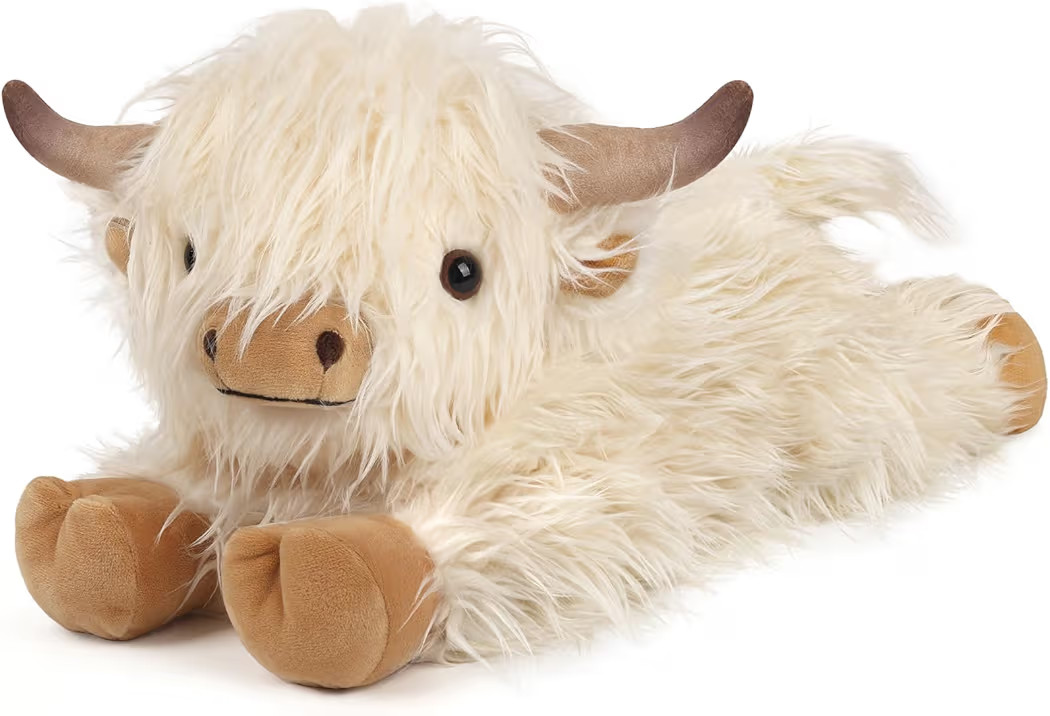 Highland Cow Stuffed Animals, Microwavable Stuffed Animal Adorable Fluffy Highland Cow Plush for ... | Amazon (US)