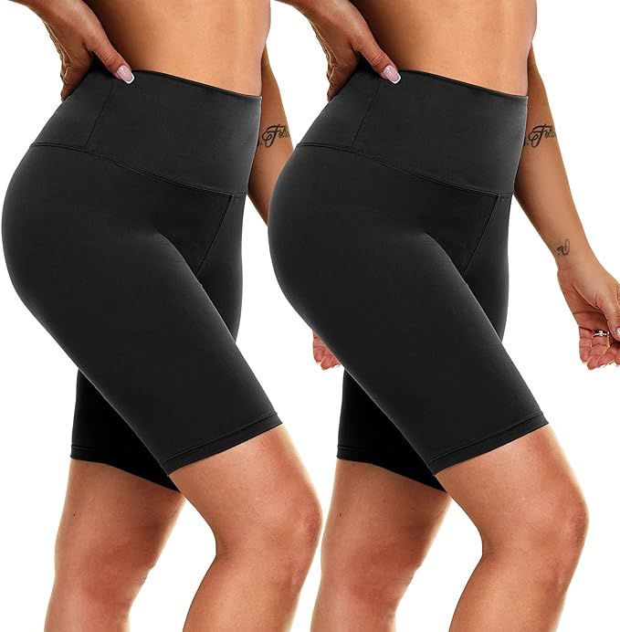 NexiEpoch Reg & Plus Size Biker Shorts for Women High Waist - 8"/5" Tummy Control Shorts for Summ... | Amazon (US)