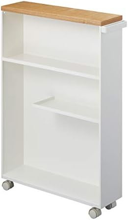YAMAZAKI home Tower, White Rolling Slim Bathroom Cart With Handle | Amazon (US)