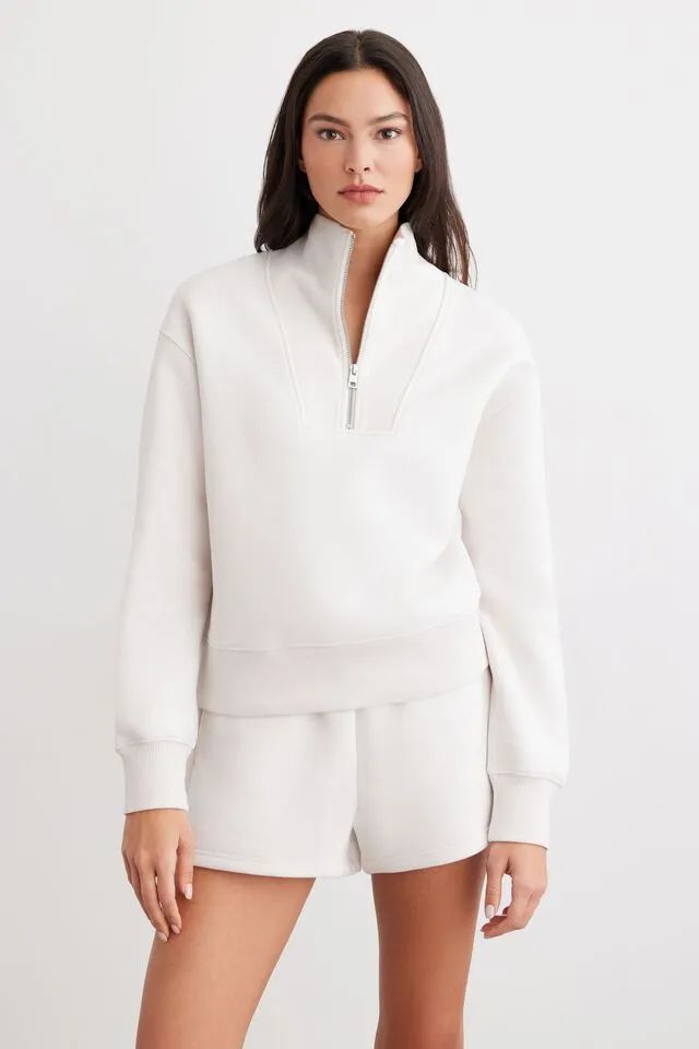 Half Zip Fleece Sweatshirt | Dynamite Clothing