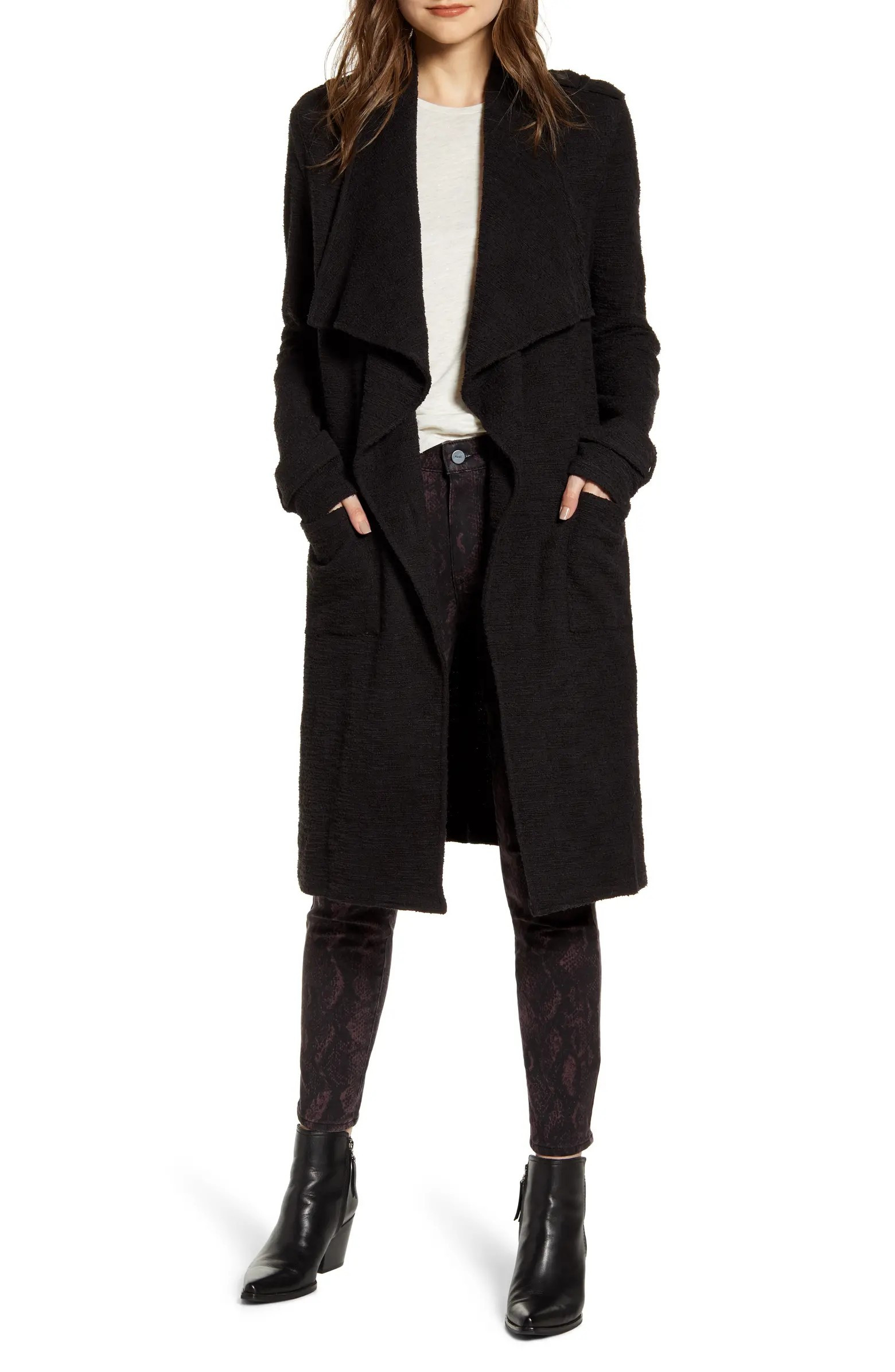 Revolution Drapey Bouclé Trench Coat | Nordstrom