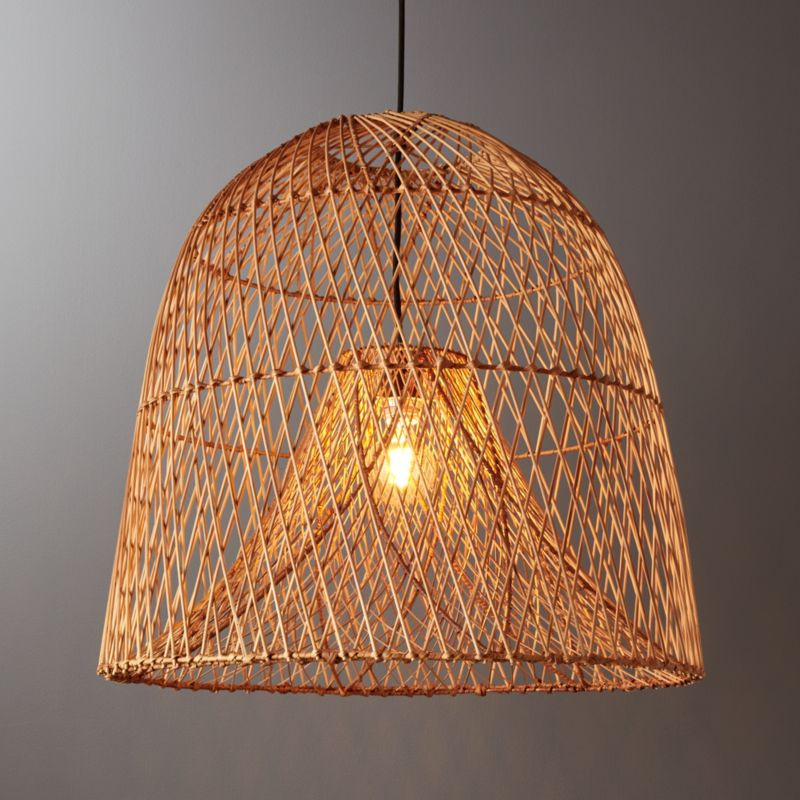 Nassa Woven Bamboo Pendant Light + Reviews | CB2 | CB2