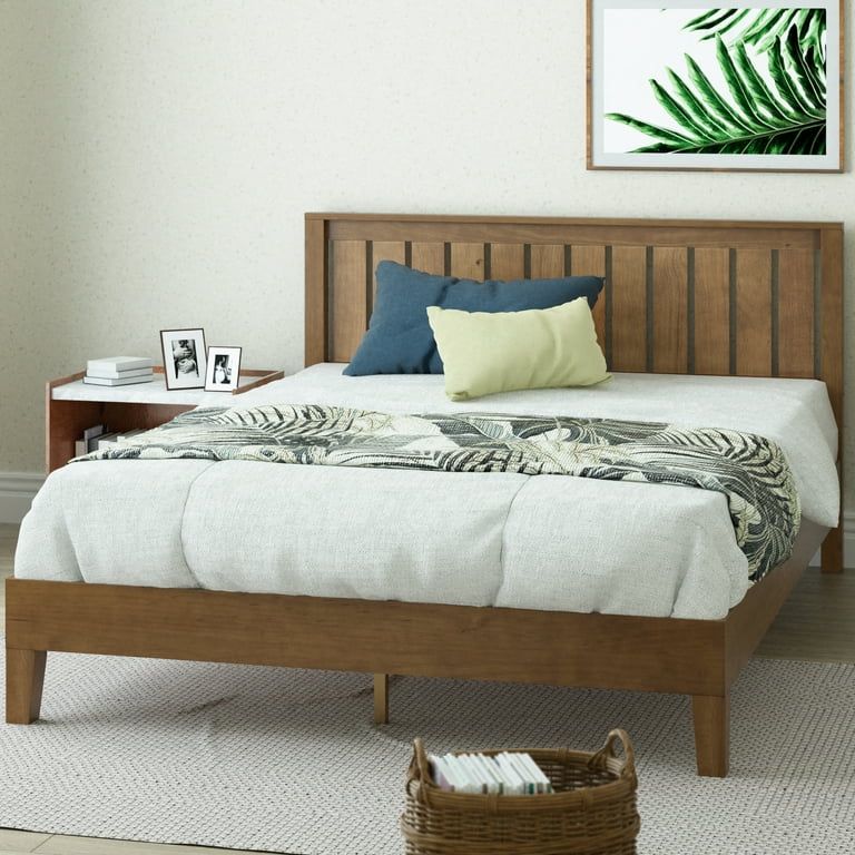 Zinus Alexia 37” Deluxe Wood Platform Bed with Headboard, Rustic Pine, Twin | Walmart (US)