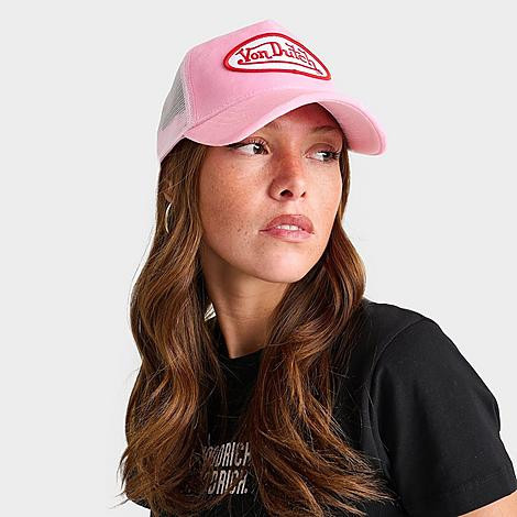 Von Dutch Velvet Trucker Hat in Light Pink/White | Finish Line (US)