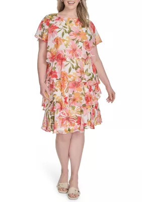 J Howard Women's Plus Size Floral Printed Dress | Belk
