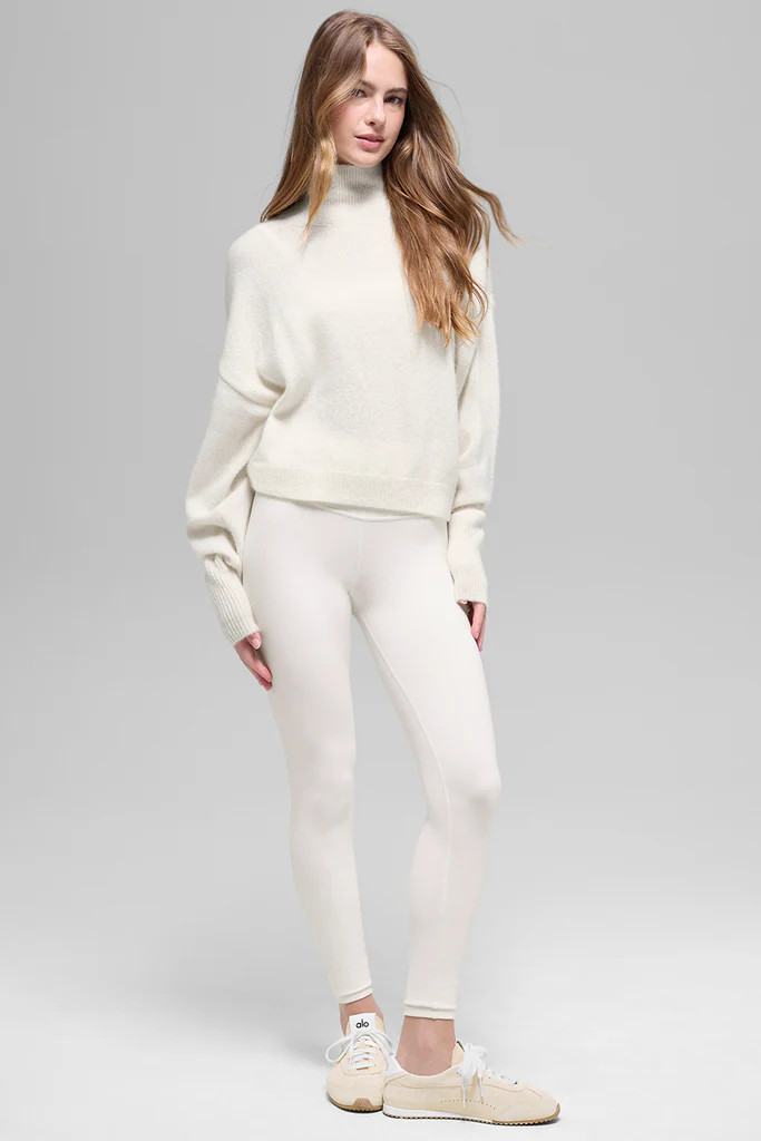 Wool Cashmere Cropped New Class Turtleneck Sweater | Alo Yoga (US)