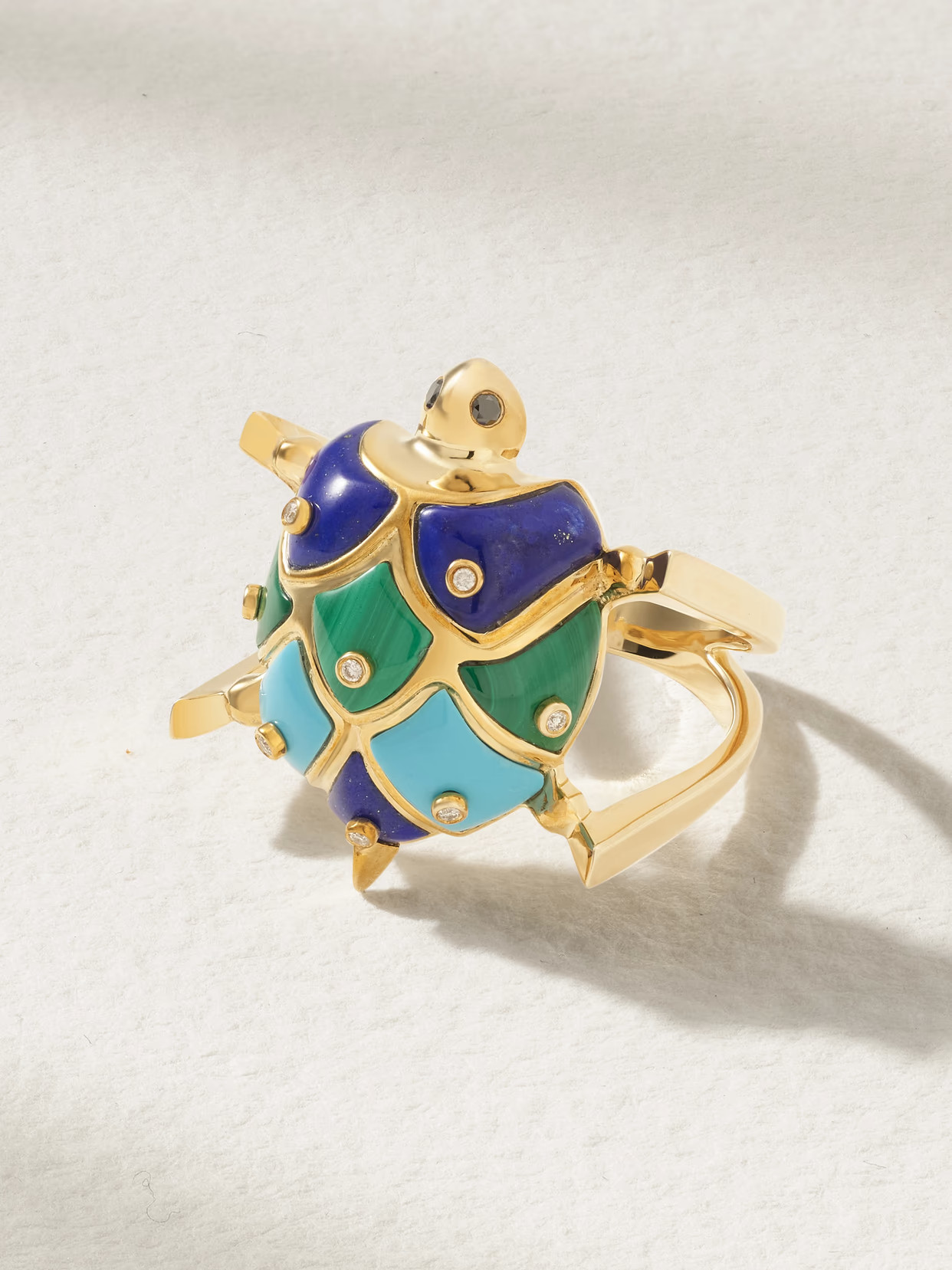 Yvonne Léon - Bague Tortue 9-karat Gold Multi-stone Ring - 7 | NET-A-PORTER (UK & EU)