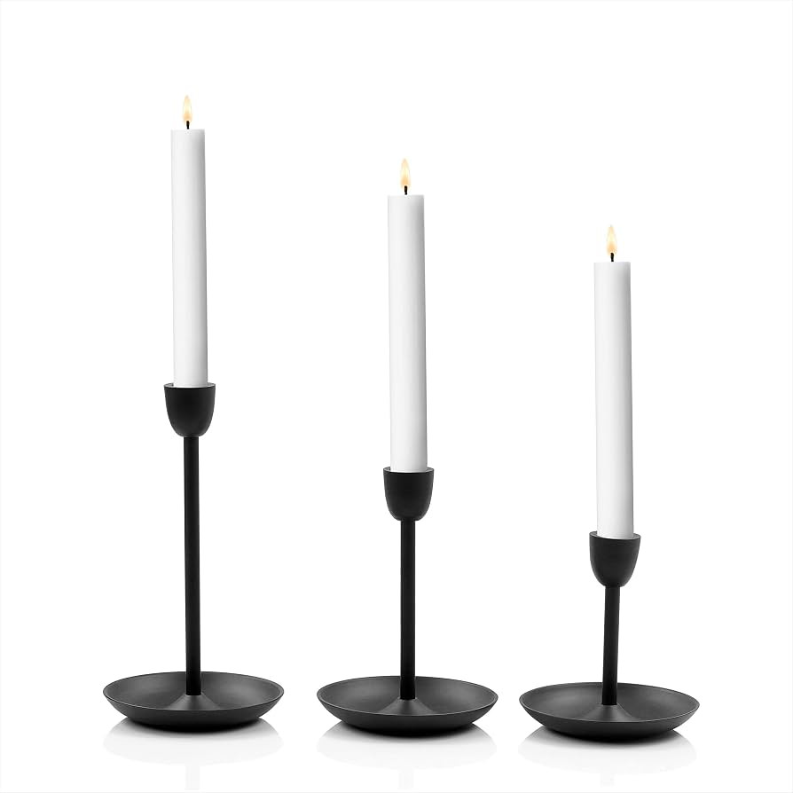 Aluminum Candle Holder Sticks Black Matte Finish | Foldable Vintage Style Candle Stand | Home & C... | Amazon (US)