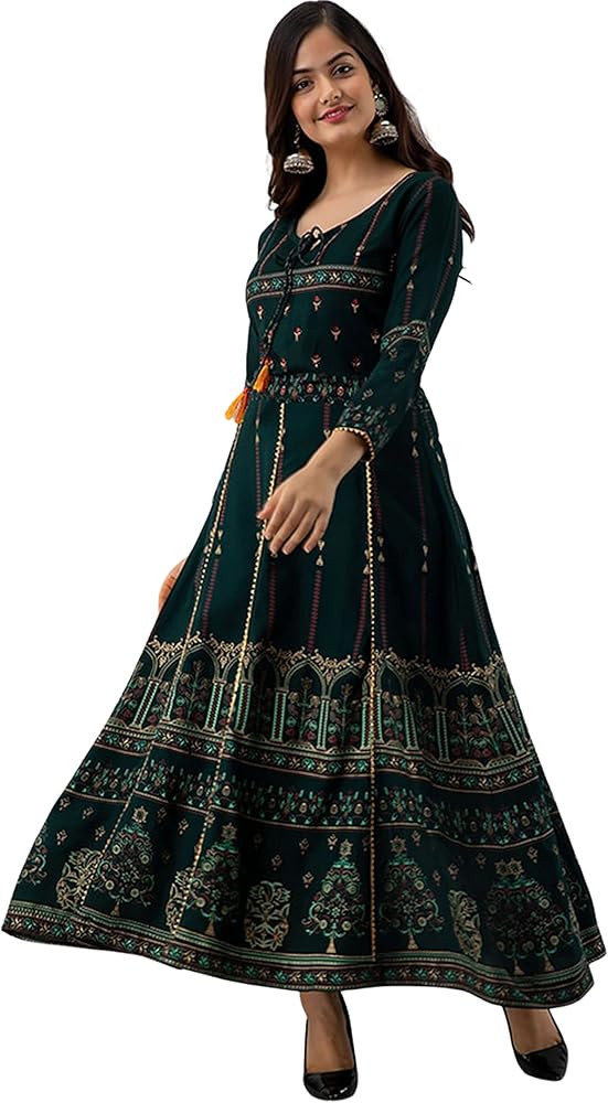 rytras Women's Rayon Printed Anarkali Kurti | Amazon (US)
