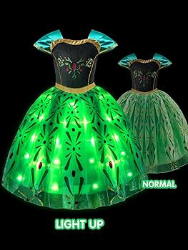 Light Up Princess Dress Costume for Girls Dress Up Clothes Halloween Snow Christmas Dress for Kid... | Amazon (US)