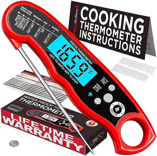 Alpha Grillers Instant Read Meat Thermometer for Grill and Cooking. Best Waterproof Ultra Fast Th... | Amazon (US)
