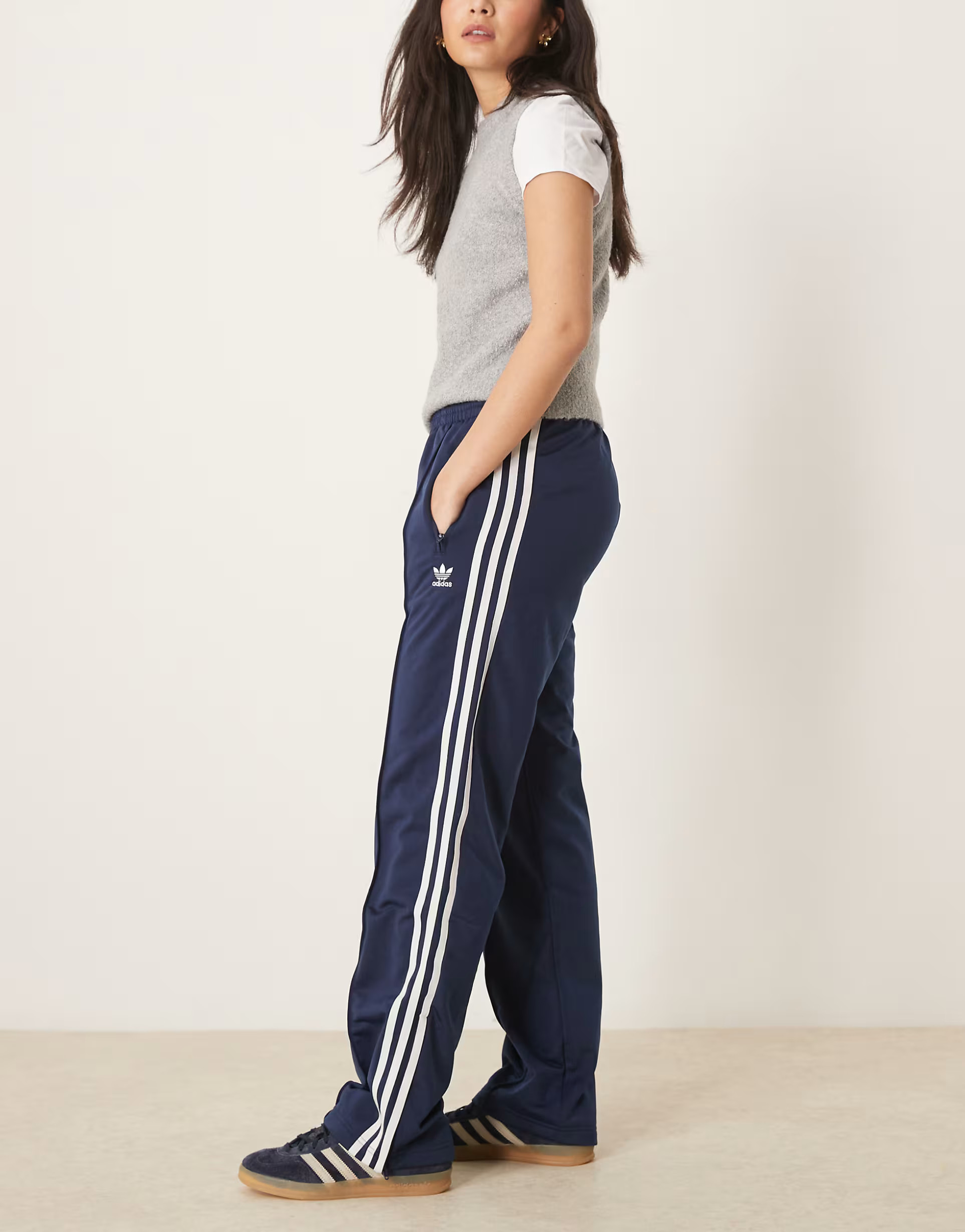 adidas Originals Firebird track pants in navy | ASOS (Global)