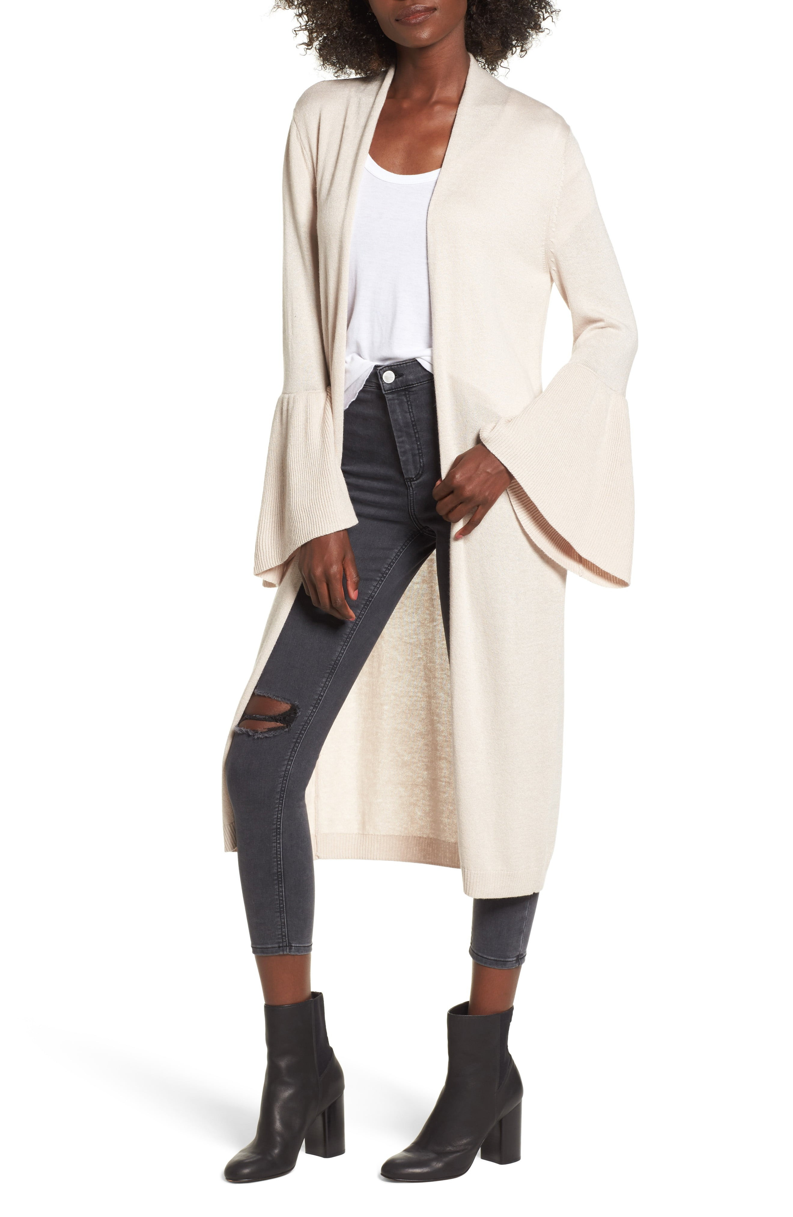 Longline Flare Sleeve Cardigan | Nordstrom