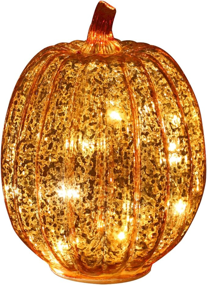 Romingo Mercury Glass Pumpkin Light with Timer for Halloween Pumpkin Decorations Fall and Thanksg... | Amazon (US)