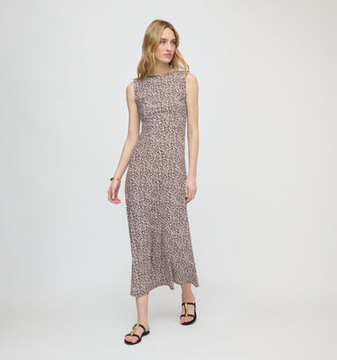 The Sloane Dress - Chocolate Ditsy Thistle Chocolate Ditsy Thistle / XXS | Hill House Home US