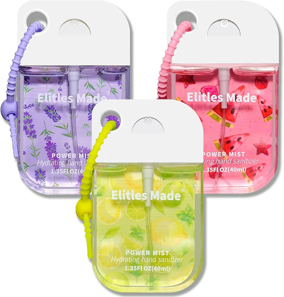 Hand Sanitizer Spray, 3Pack Spray Hand Sanitizer Travel Size With Cute Keychain, Scented Mini Poc... | Amazon (US)