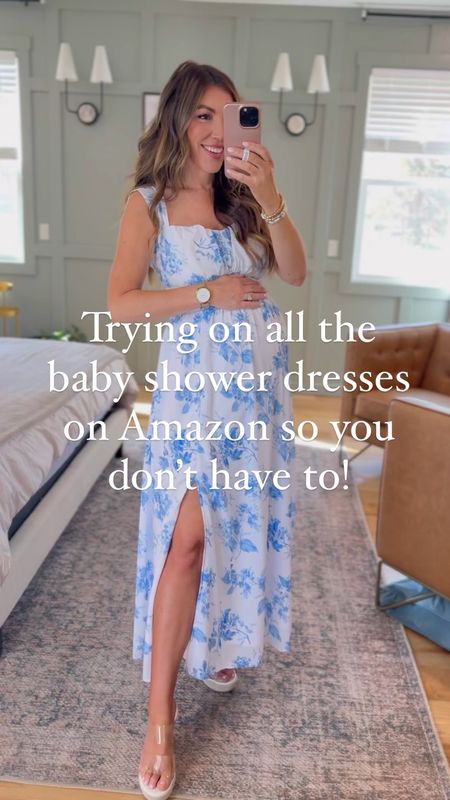 #maternity #babyshower #easterdress #floraldress
Wearing size medium in all these stunning baby shower looks that also come in PINK options! 

#LTKbump #LTKstyletip #LTKwedding