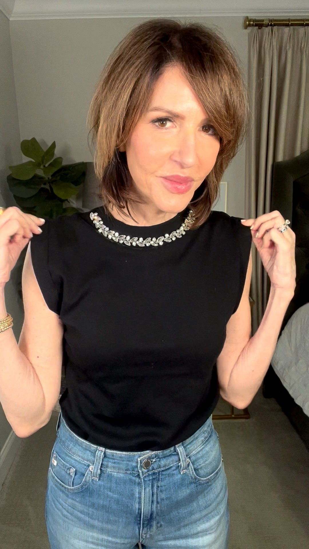 jewel collar top, black top, holiday outfit, date night outfit, over 50 outfits 

#LTKHoliday #LTKSeasonal #LTKootd