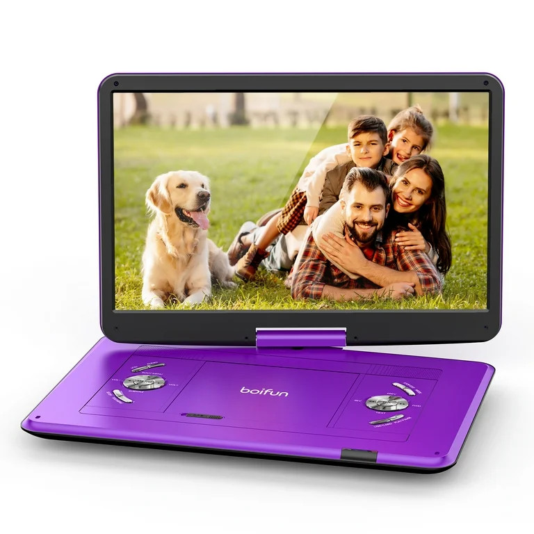 BOIFUN Portable DVD Player with 15.6" Large HD Screen, 6 Hours Rechargeable Battery, Car DVD Play... | Walmart (US)