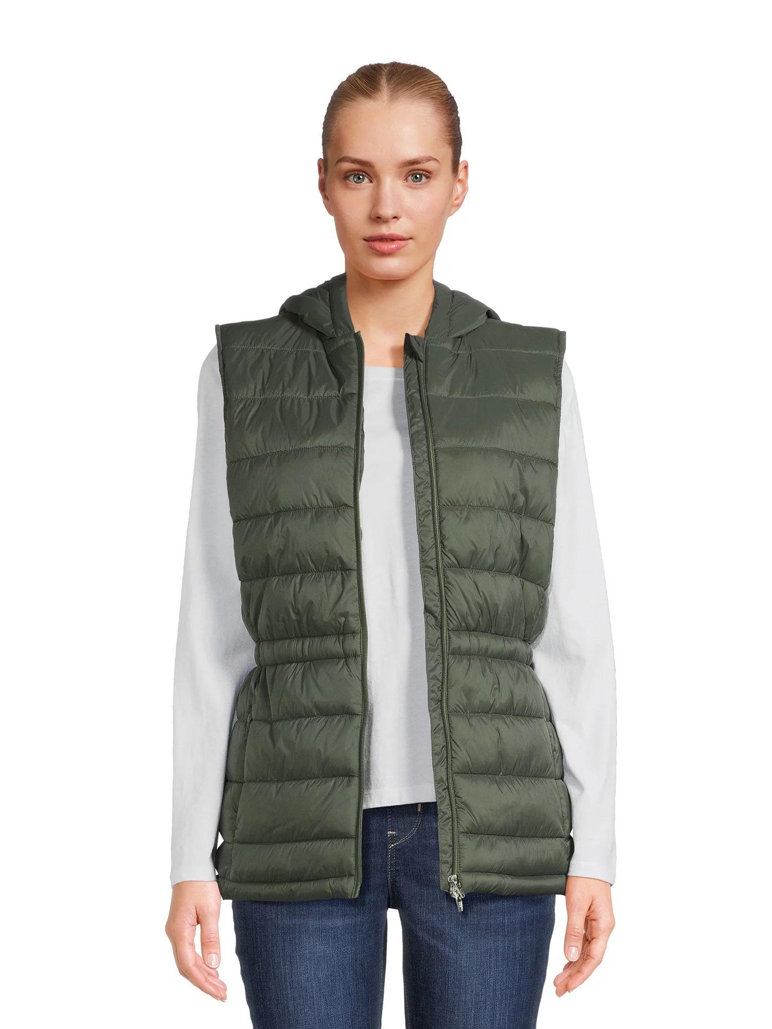 Swiss Tech Women's Hooded Vest with Cinched Waist, Sizes XS-3X | Walmart (US)