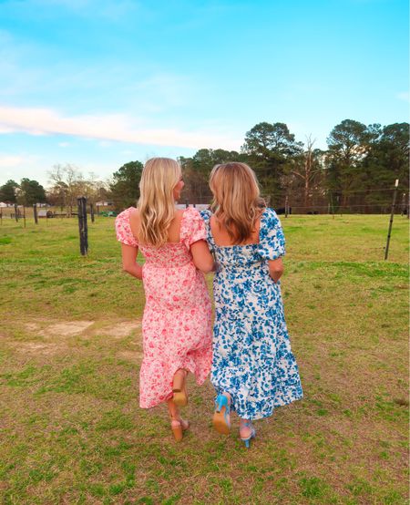 twinning in the cutest spring dresses! perfect for weddings, brunches, or any day that you need a good twirl.💖🌻🌸🌷🌼 

comes in pink, blue, and green! 

#LTKSeasonal #LTKU #LTKFind