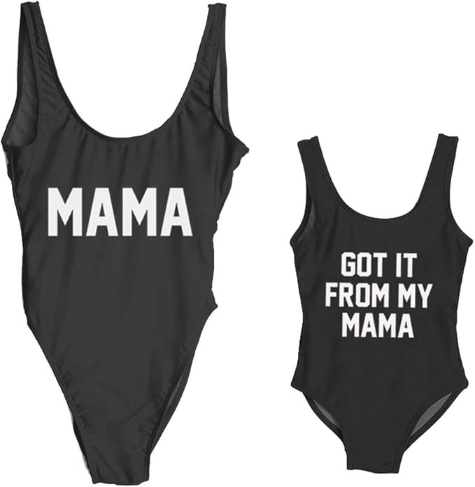 Elightvap Family Matching Mother Child Letter Print Swimsuit Monokini Women Toldder Girl One Piec... | Amazon (US)