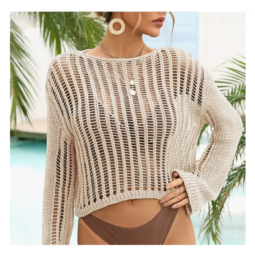 Loose Long Sleeve Beach Top Cover Up | Shop Bijou