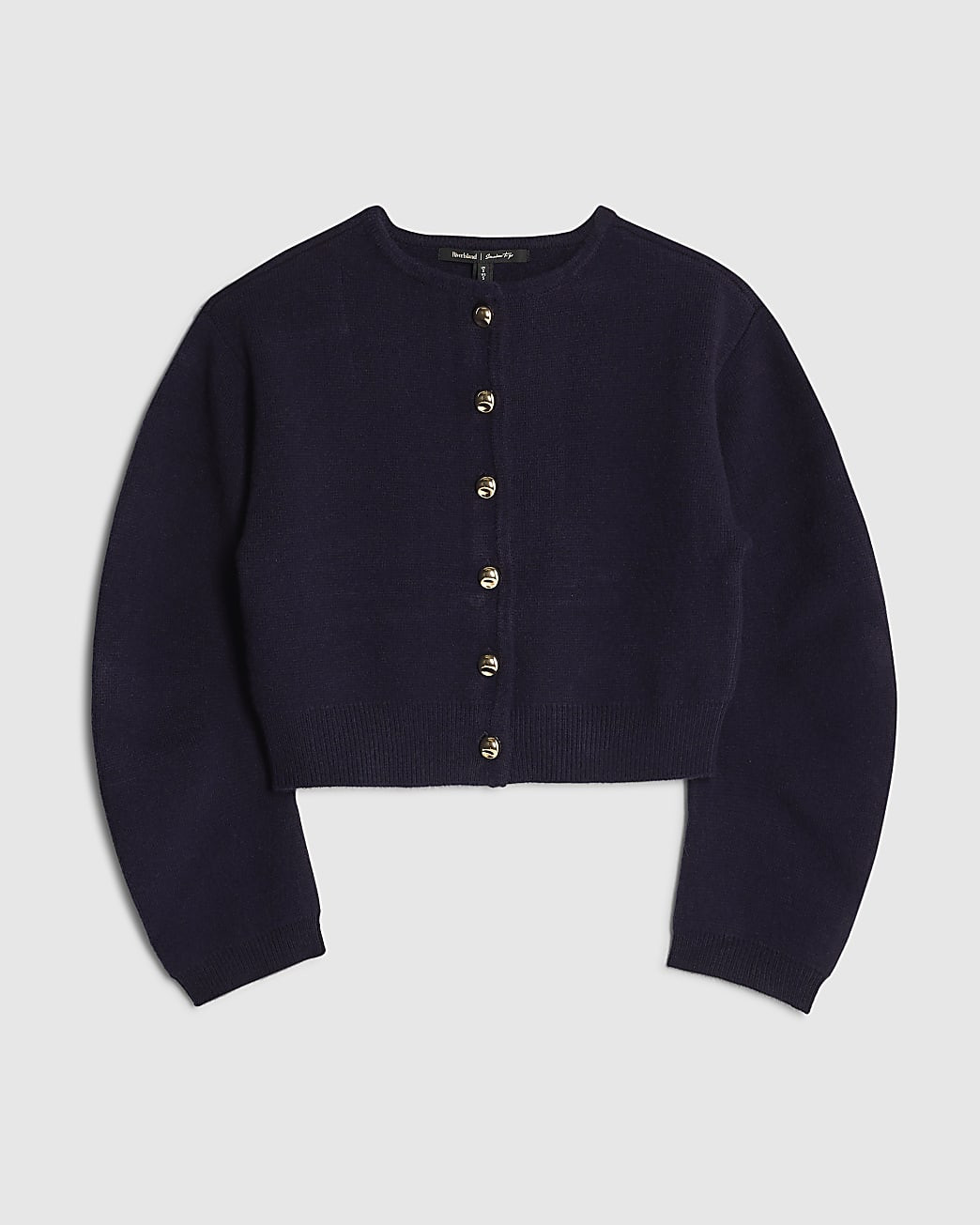 Navy Structured Sleeve Cardigan | River Island UK & IE