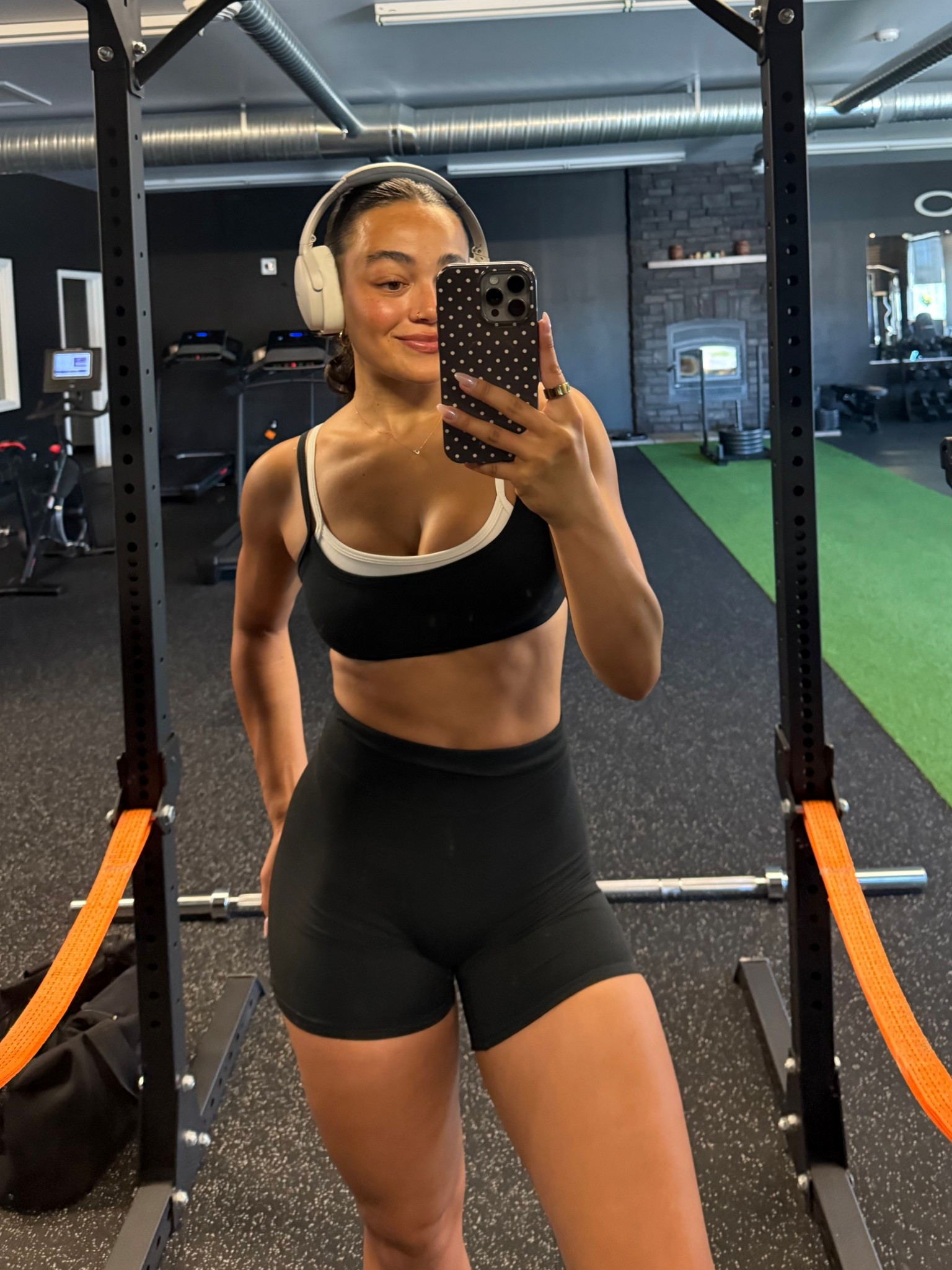 Gym outfit of the day!!! Loving this 2 layered bra😍😍

bra: small
shorts: medium 

Athleisure outfit, women’s workout, matching set, matching workout set, Pilates outfit, matching gym outfit, black gym outfit, cute sports bras

#LTKActive #LTKSeasonal #LTKFindsUnder100