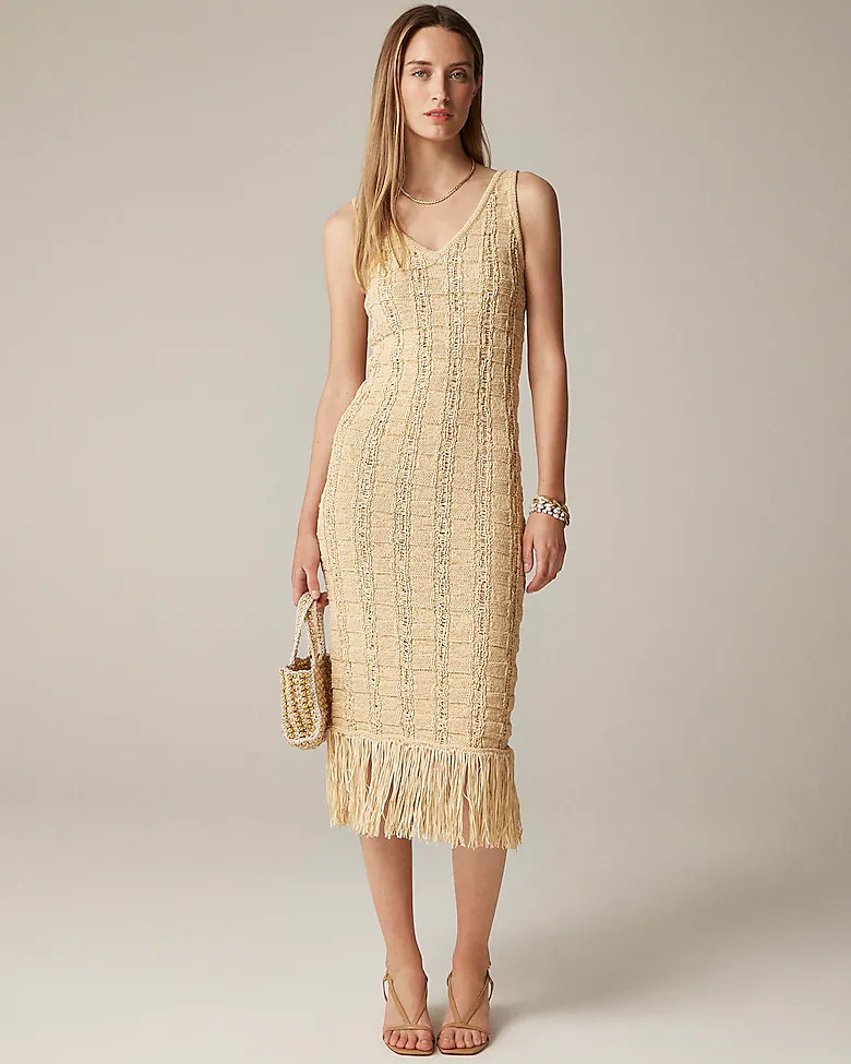 Montauk fringe-trim sweater-dress | J. Crew US