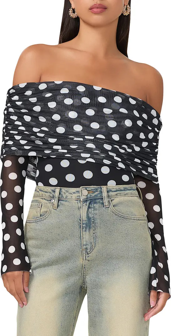 Maxine Polka Dot Off the Shoulder Bodysuit | Nordstrom
