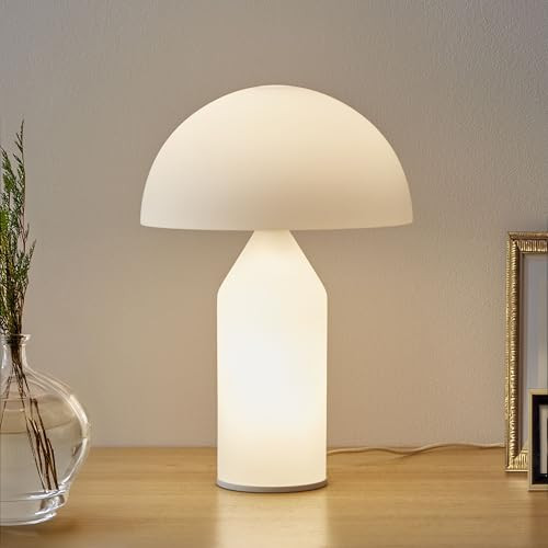 Brightech Venus Glass - Contemporary Table Lamp with Glass Shade and Body - Unique Mushroom Table Lamp - Dimmable LED Light Bulbs for Bedroom Reading, Great Décor for Living Rooms, Offices | Amazon (US)