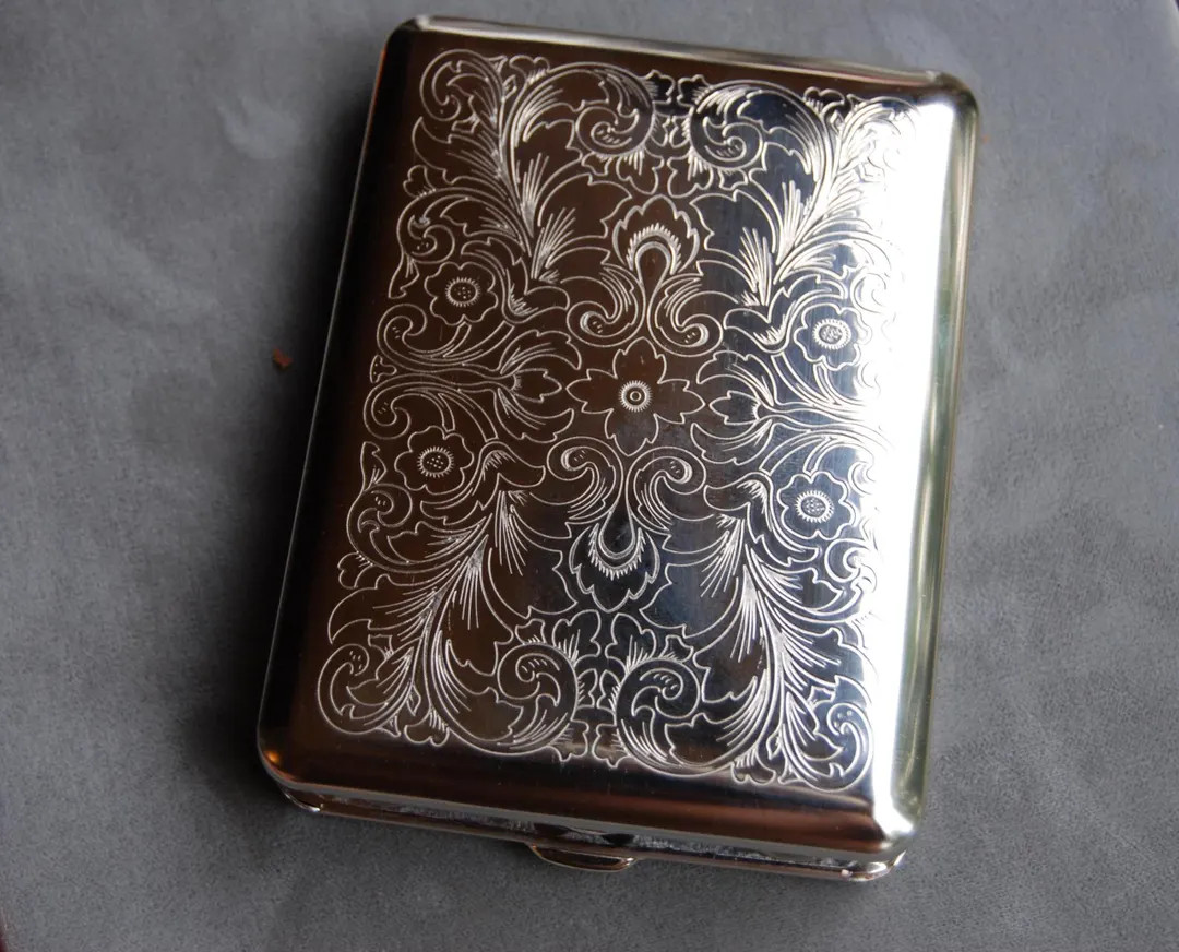 100mm German Silver Florentine  doubled sided cigarette/card case | Etsy (US)
