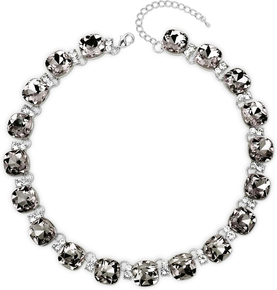 Grey/Blue Austrian Crystal Wedding Bridal Jewelry Set for Brides Bridesmaid, Gemstone Statement N... | Amazon (US)