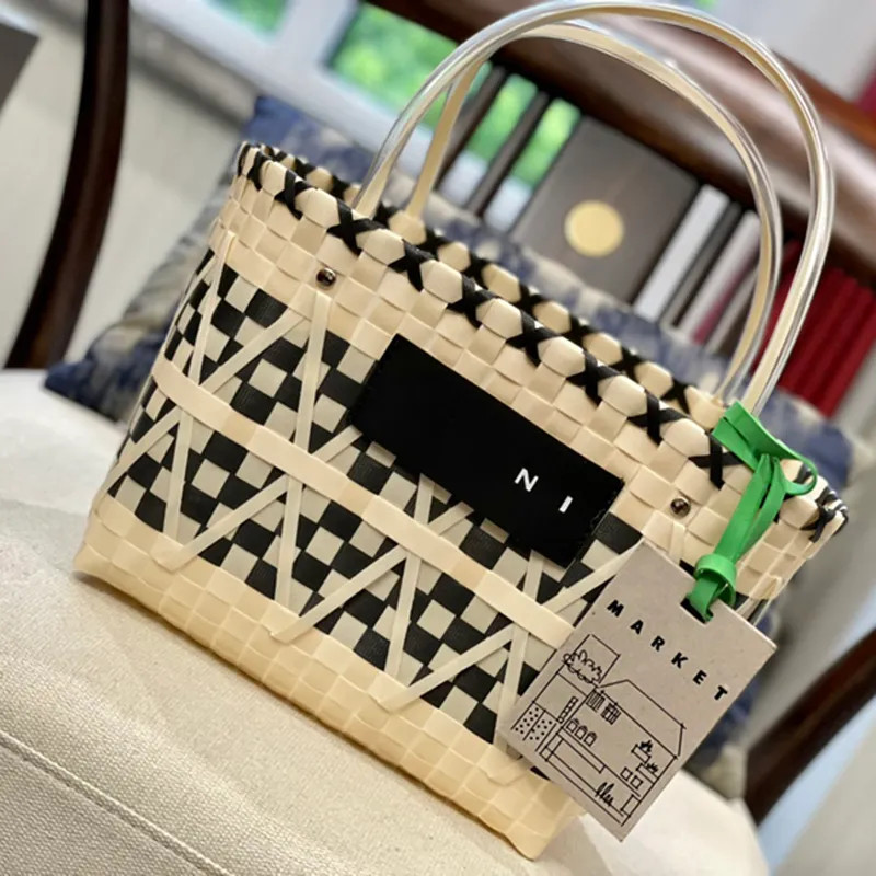 2022 Market Shopping Bag Women Designer Totes Marn I Plaited Basket Tote Bag Handbag Beach Bags L... | DHGate