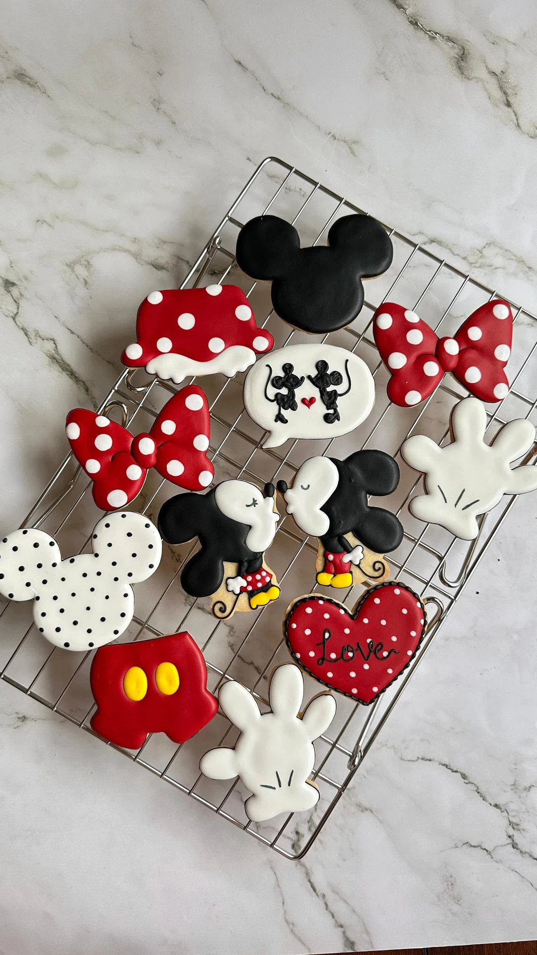 Mickey Minnie Cookies Organic Love Theme Royal Icing Cookies Set 6 12 Artisan Party Kids Fun Disn... | Etsy (US)