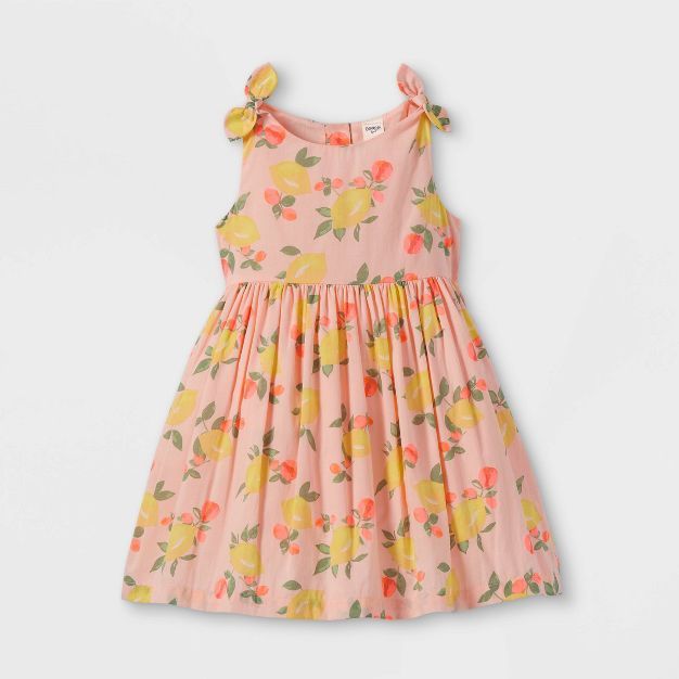 OshKosh B'gosh Toddler Girls' Sleeveless Lemon Print Dress - Pink | Target