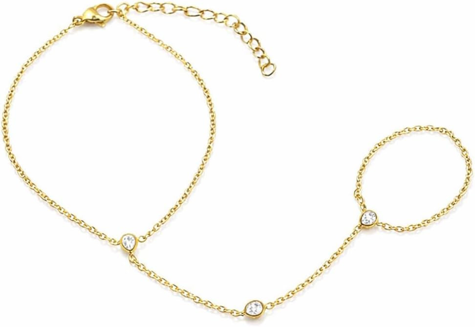 Faire de la Mode Waterproof Droplet Hand Chain – 14k Gold PVD Plated Stainless Steel Bracelet R... | Amazon (US)
