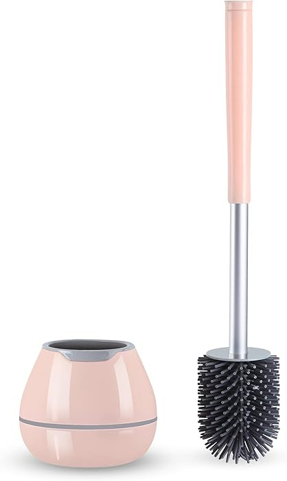 BOOMJOY Toilet Brush and Holder Set, Silicone Toilet Bowl Cleaner Brush, Toilet Scrubber Brush wi... | Amazon (US)