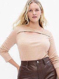 Metallic Rib Crossover Cutout Top | Gap (US)