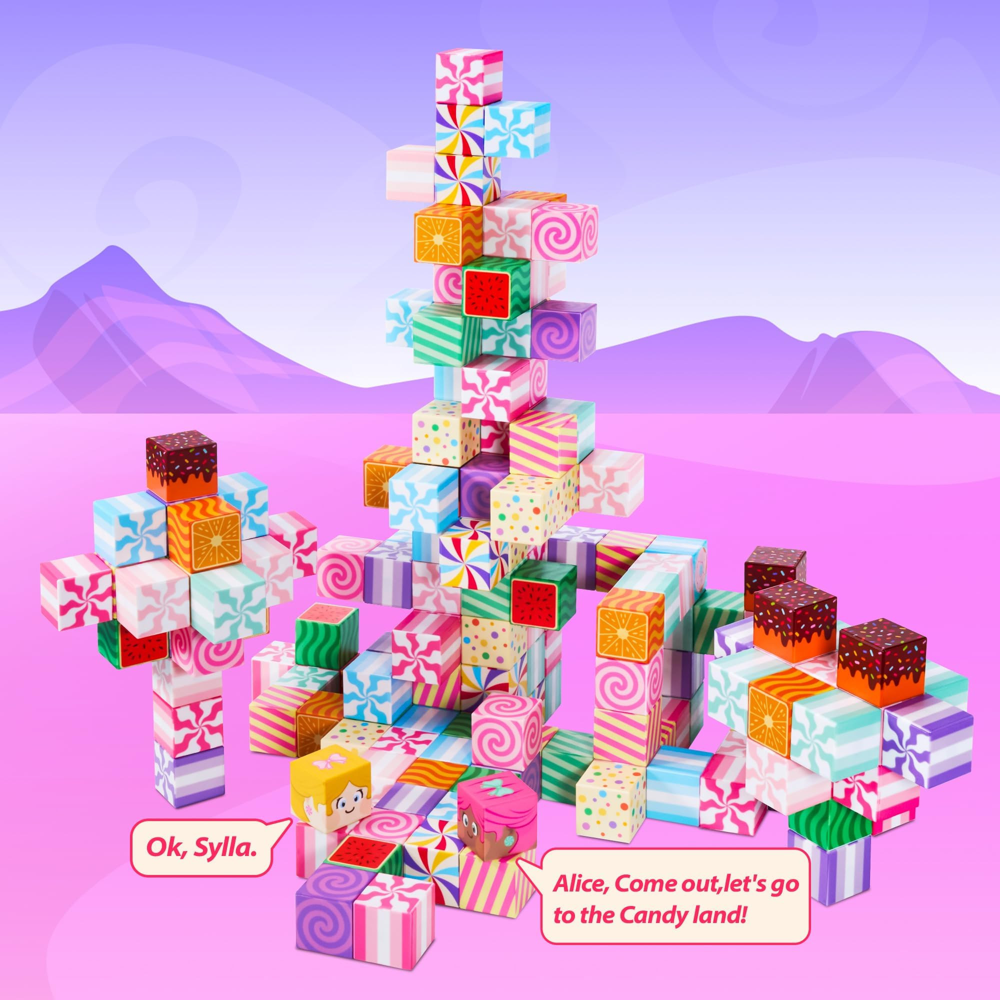 Magnetic Blocks Mine Magnet World Candy Land Edtion, Magnetic Tiles Building Blocks Boys & Girls ... | Amazon (US)