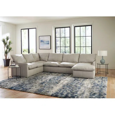 3 - Piece Genuine Leather U-Shaped Sectional | Wayfair North America